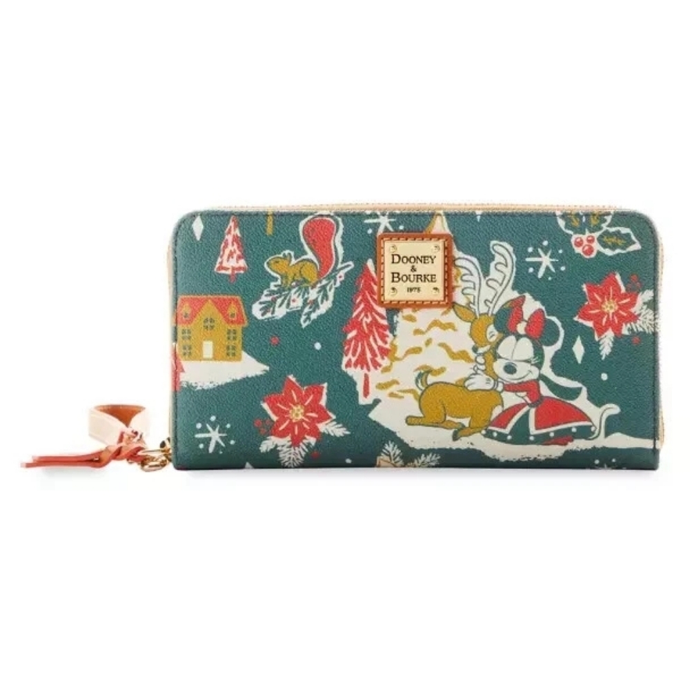 DISNEY DOONEY & BOURKE Christmas Holiday Wristlet Wallet Mickey Minnie